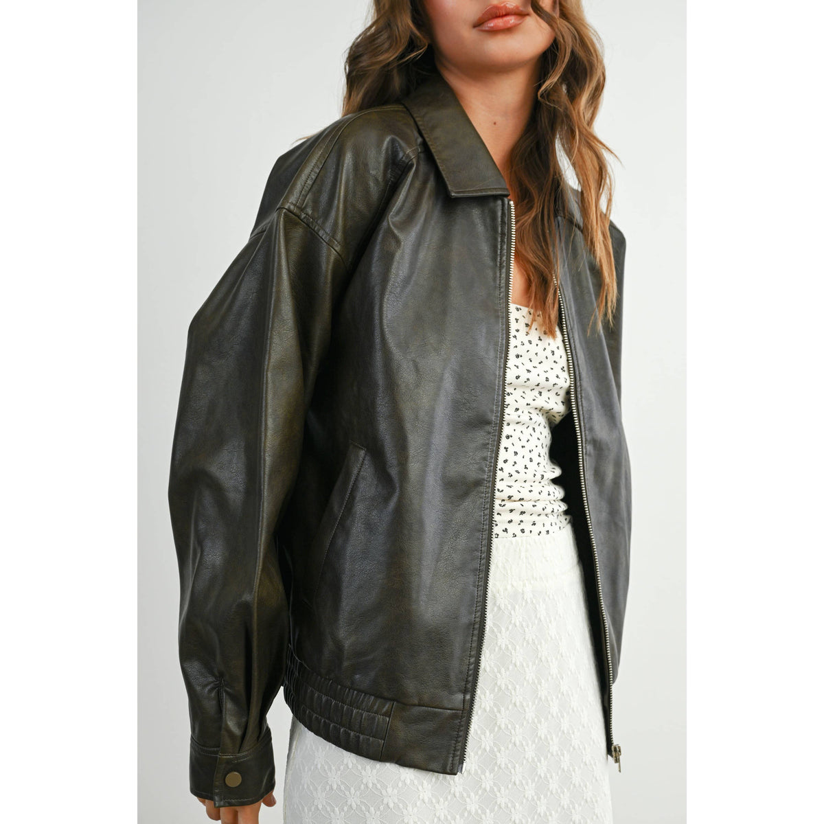 Zip up Leather jacket