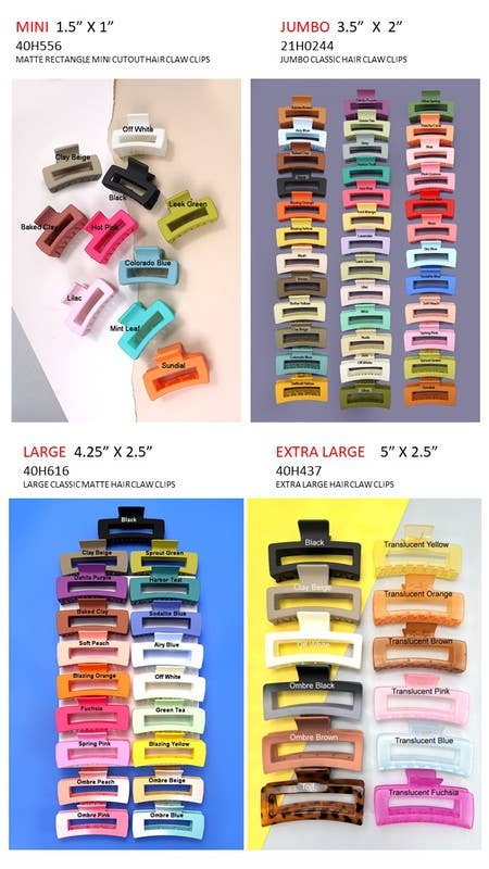 LARGE CLASSIC MATTE HAIR CLAW CLIPS