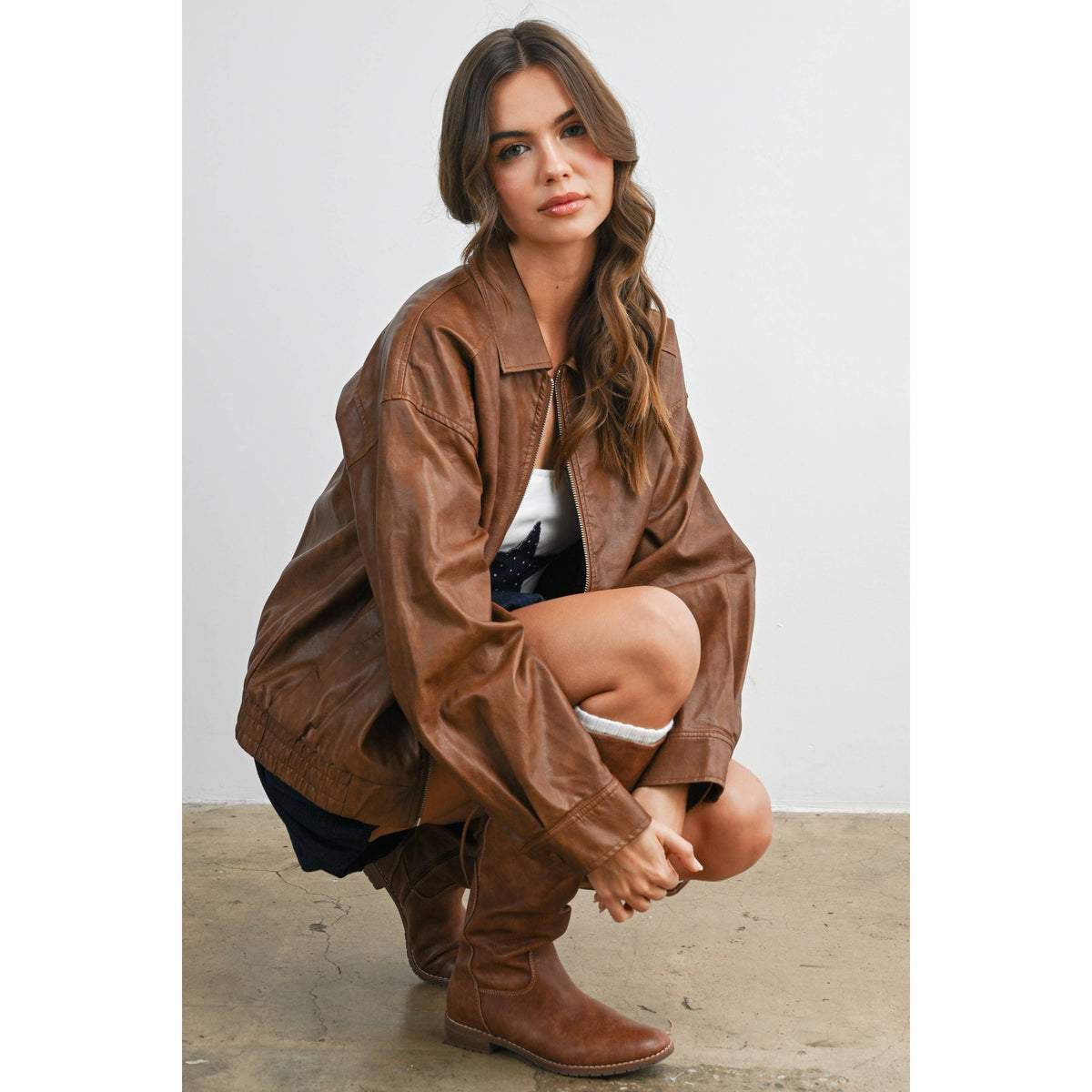 Zip up Leather jacket