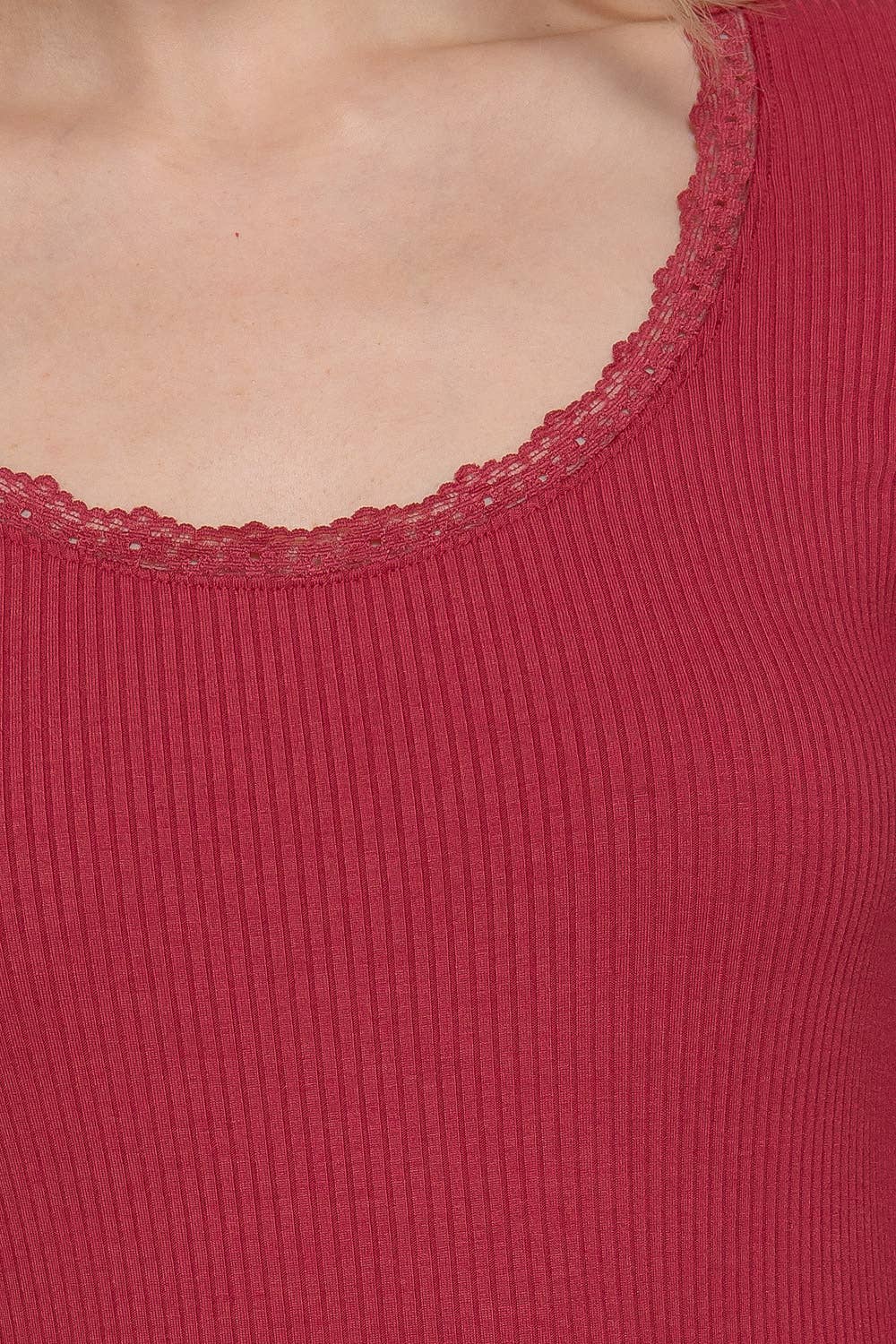 Lace trim long sleeve