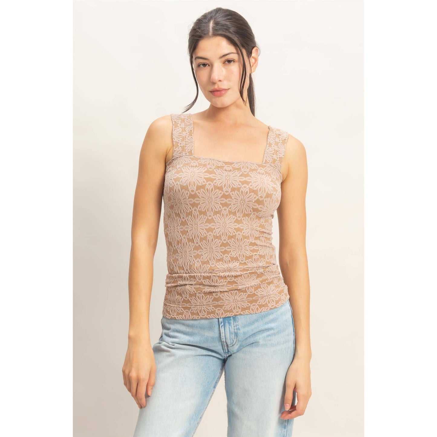 Floral Jacquard Tank