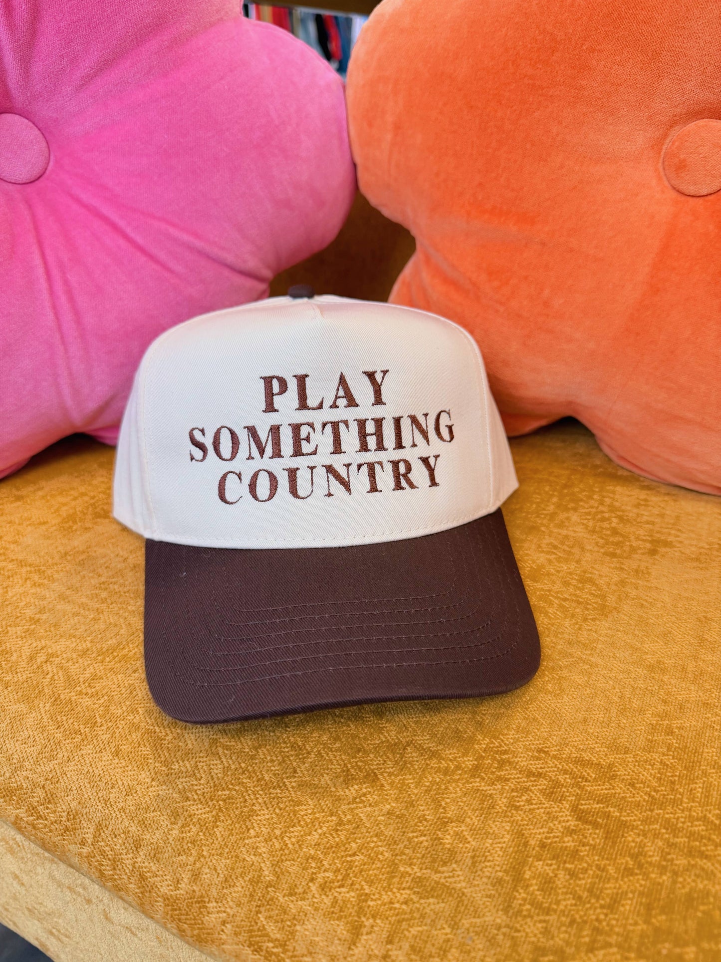 Play Something Country Embroidered Hat (Brown Hat)