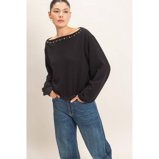 Studded Crew Neck