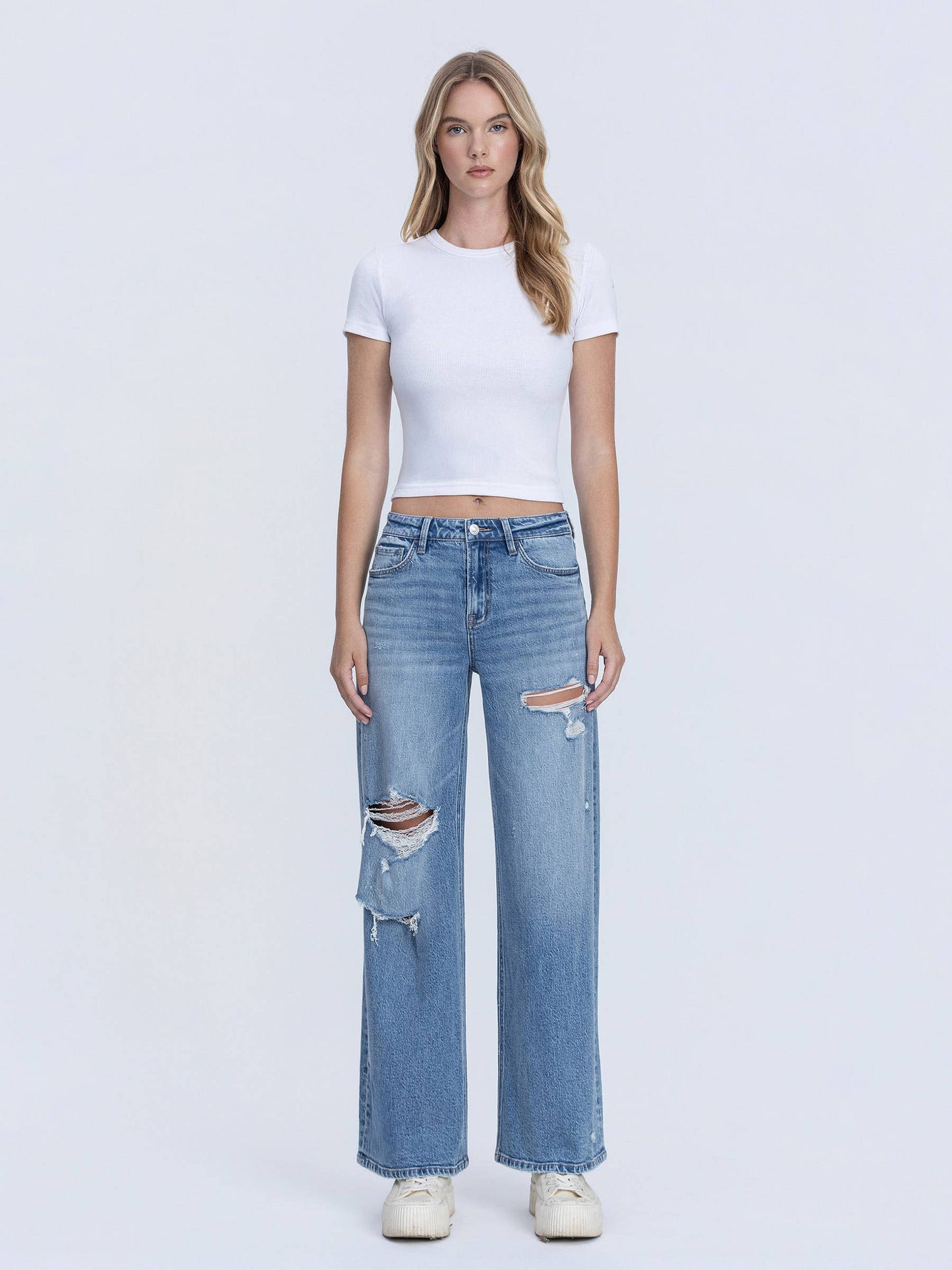 HIGH RISE WIDE LEG JEANS T7248