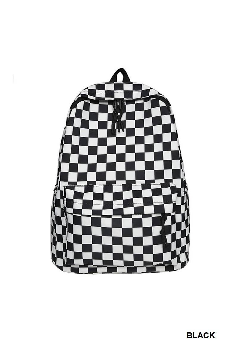 Trendy Checkered Backpack