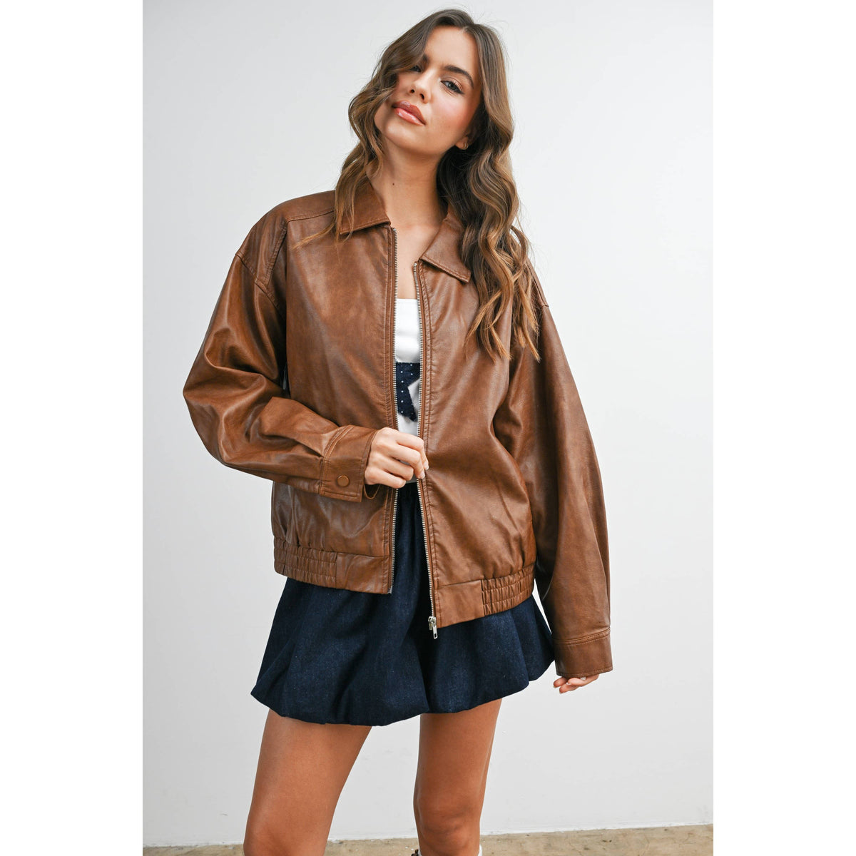 Zip up Leather jacket