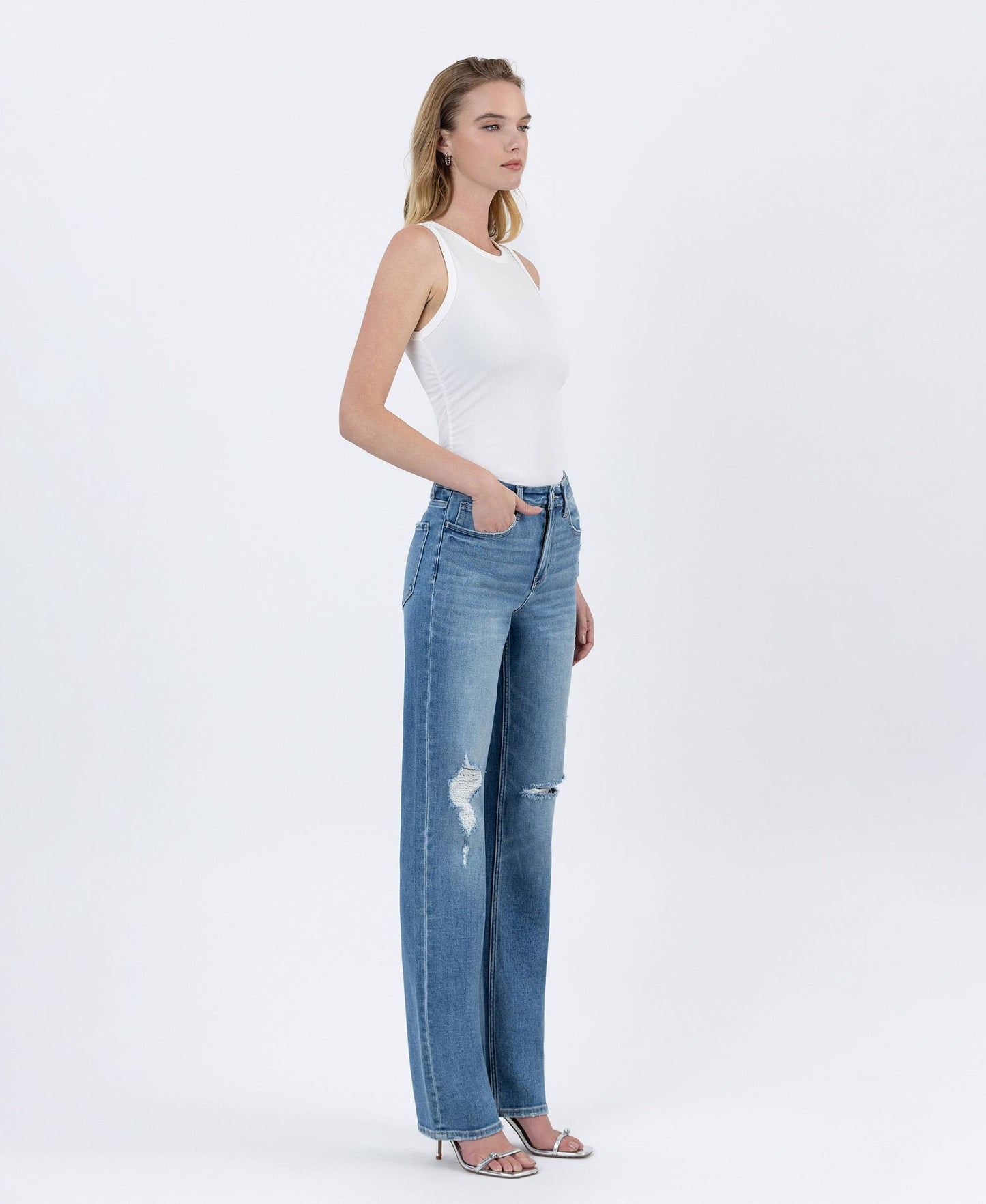 MELISSA HIGH RISE FULL LENGTH STRAIGHT LEG JEANS T6868