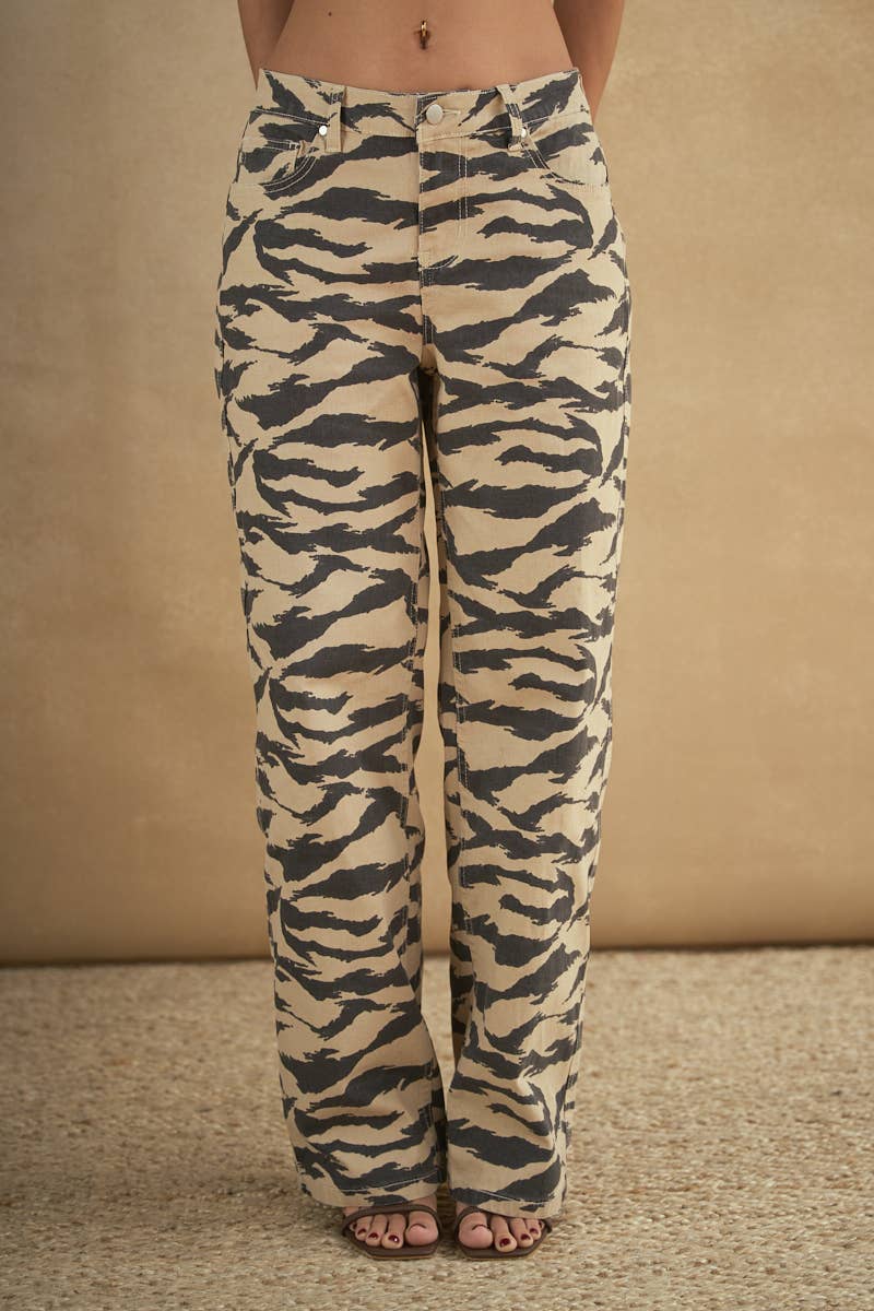 Zebra Straight Leg Pants