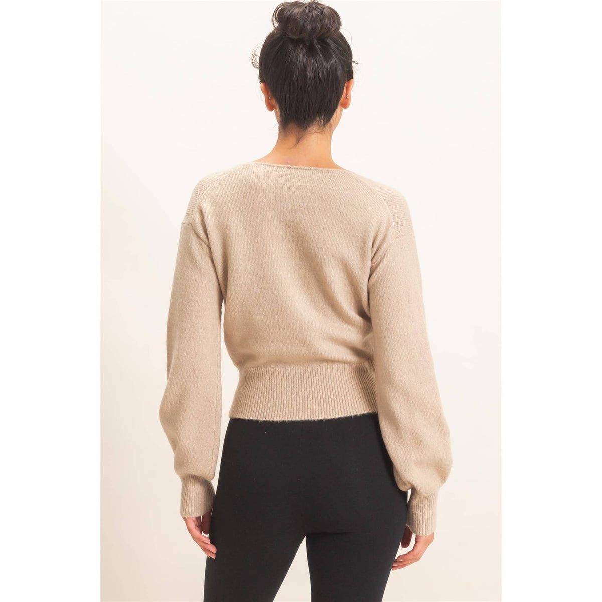 Wrap V Neck Sweater