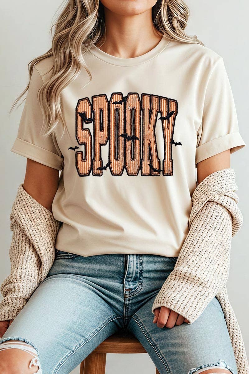Retro Stripe Spooky Graphic Tee