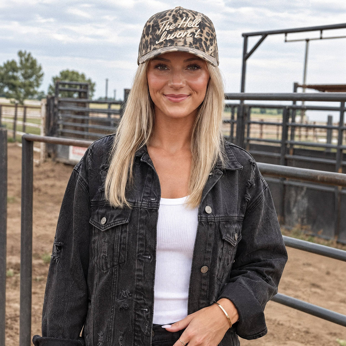 C.C THE HELL I WON'T Letter Embroidered Trucker Hat