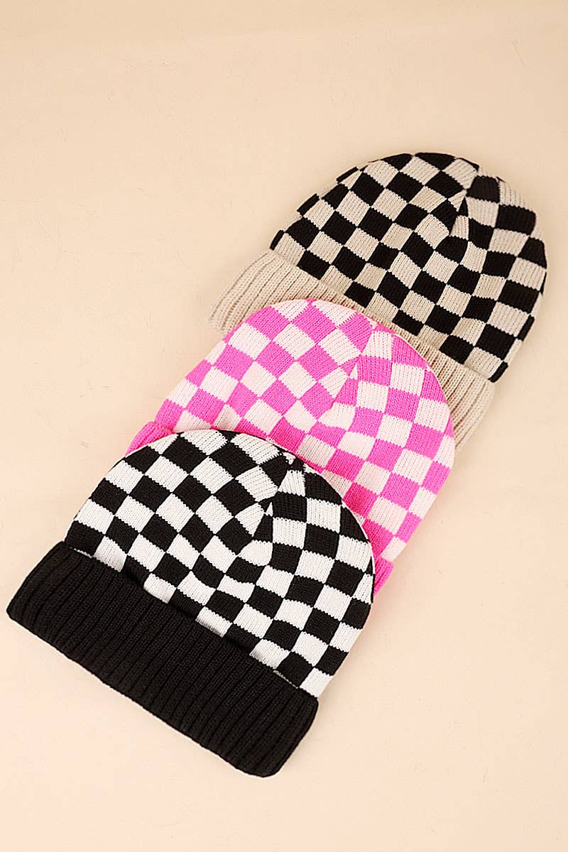 Checkered Beanie