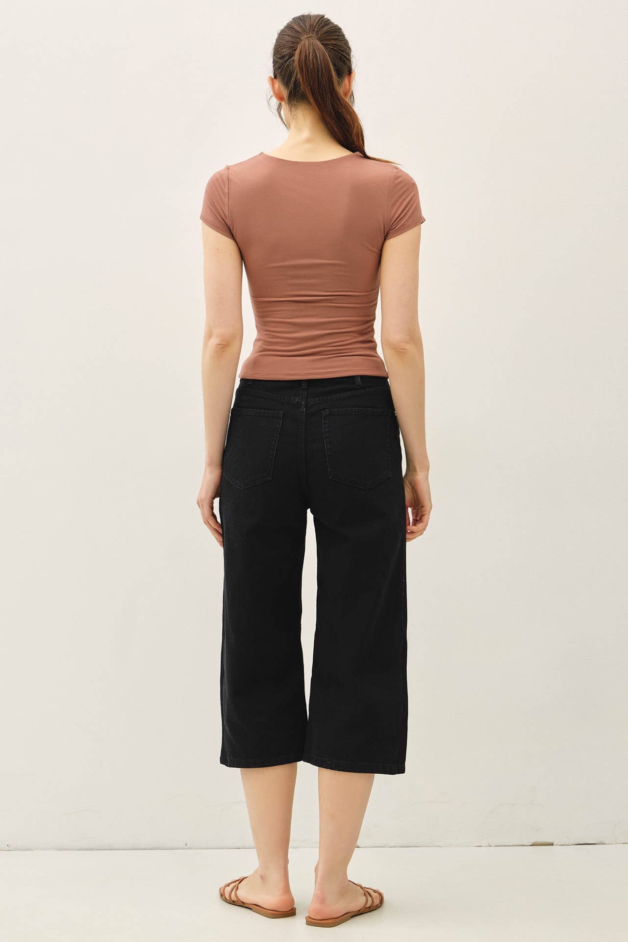 SQUARE NECK KNIT TEE