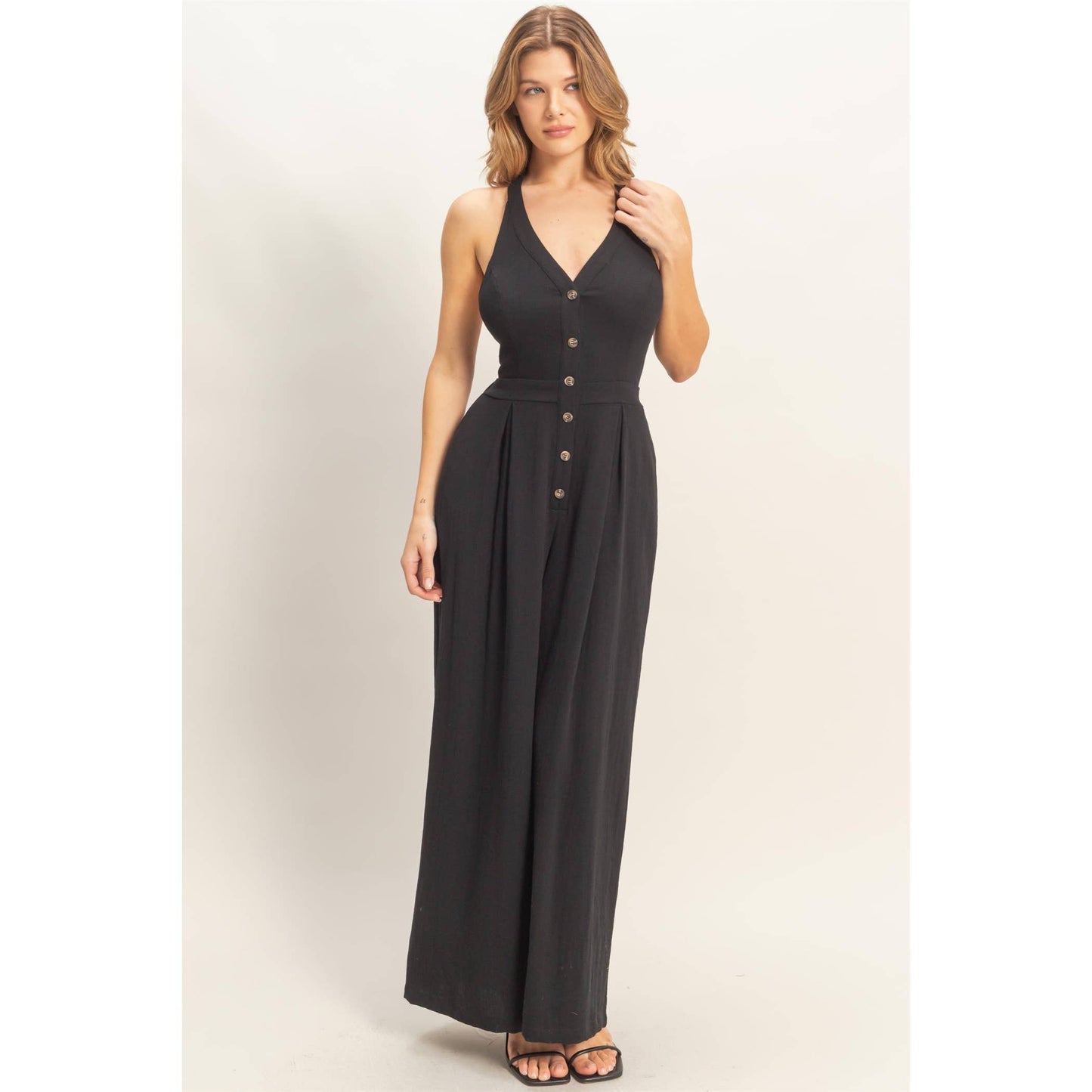 Halter Button Jumpsuit