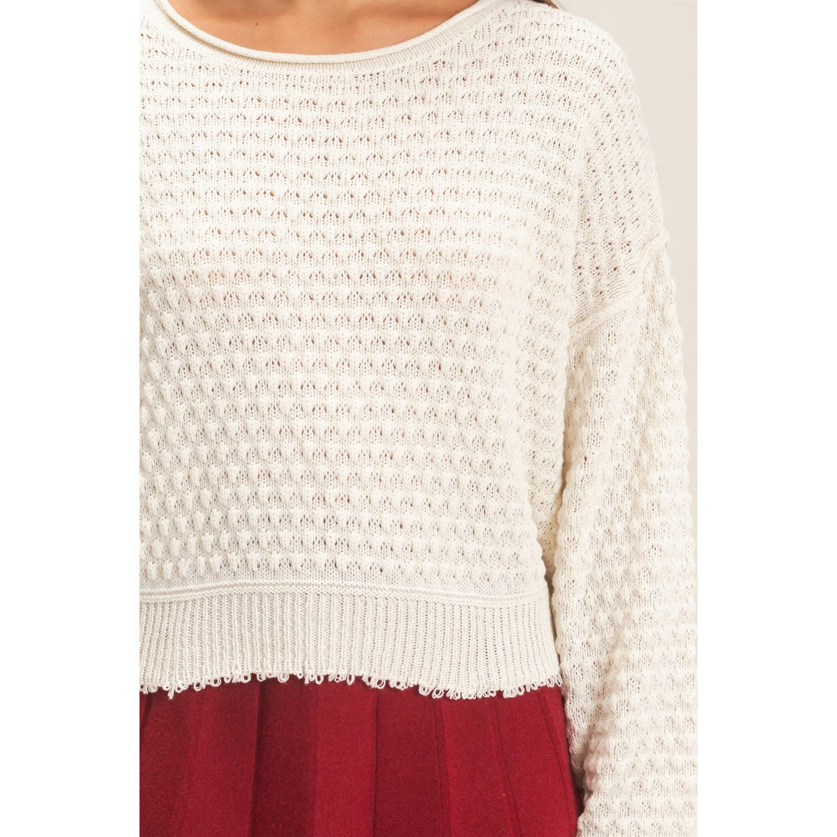 Boat Neck distressed Sweater