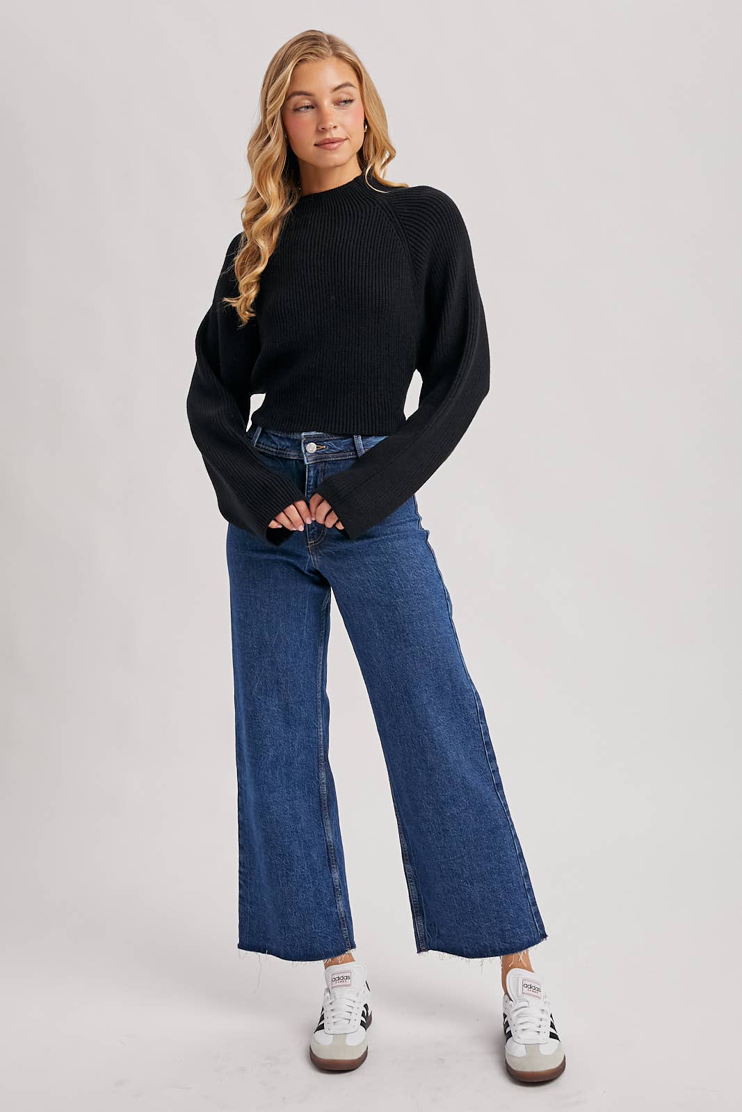 OPEN BACK TIE SWEATER