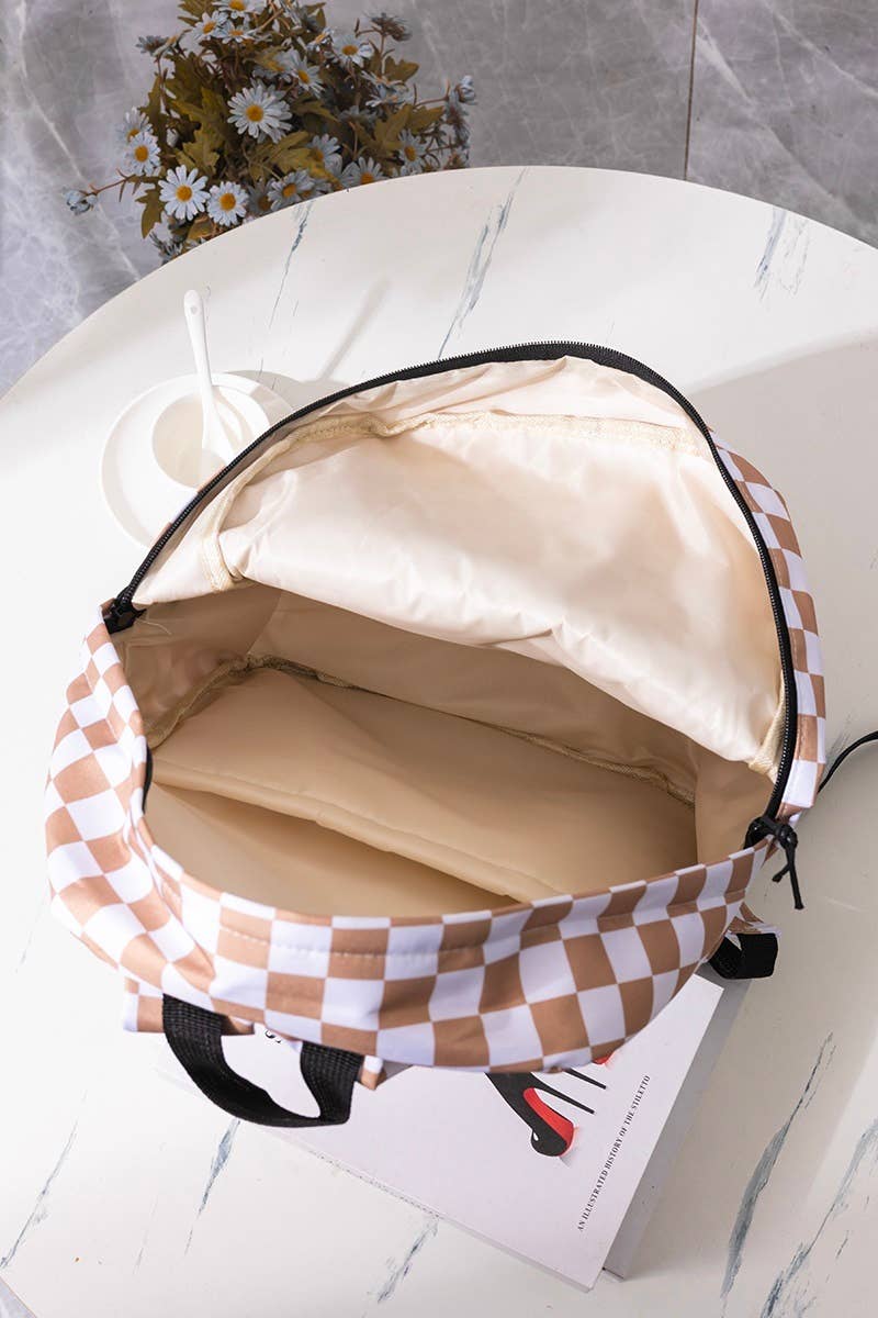 Trendy Checkered Backpack