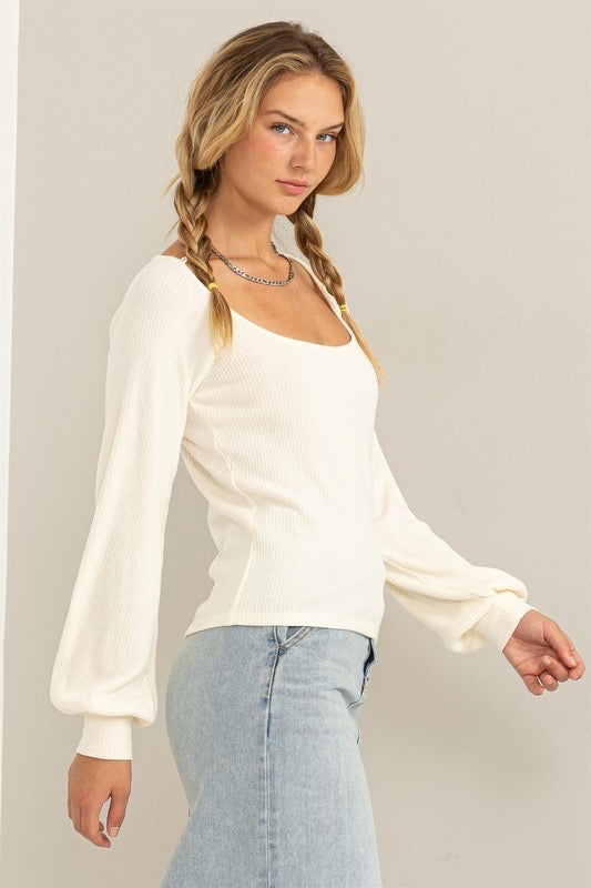 Aria balloon sleeve top