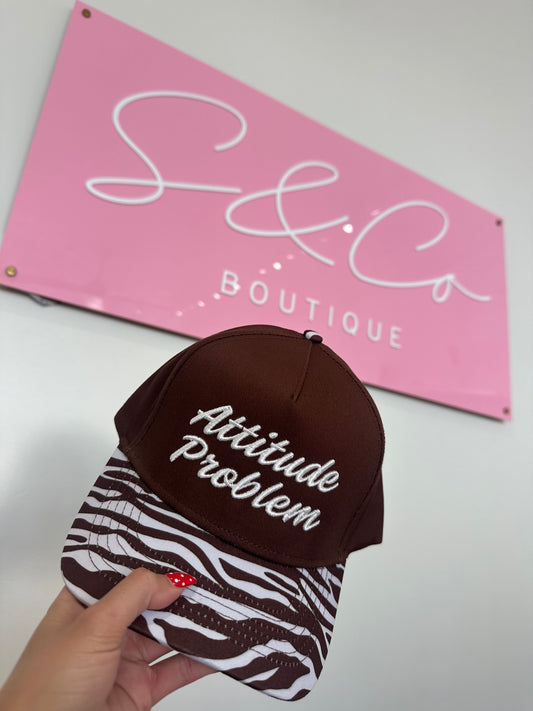 Attitude Problem Zebra print hat
