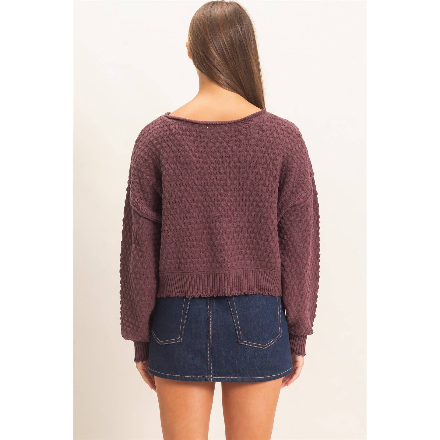 Boat Neck distressed Sweater