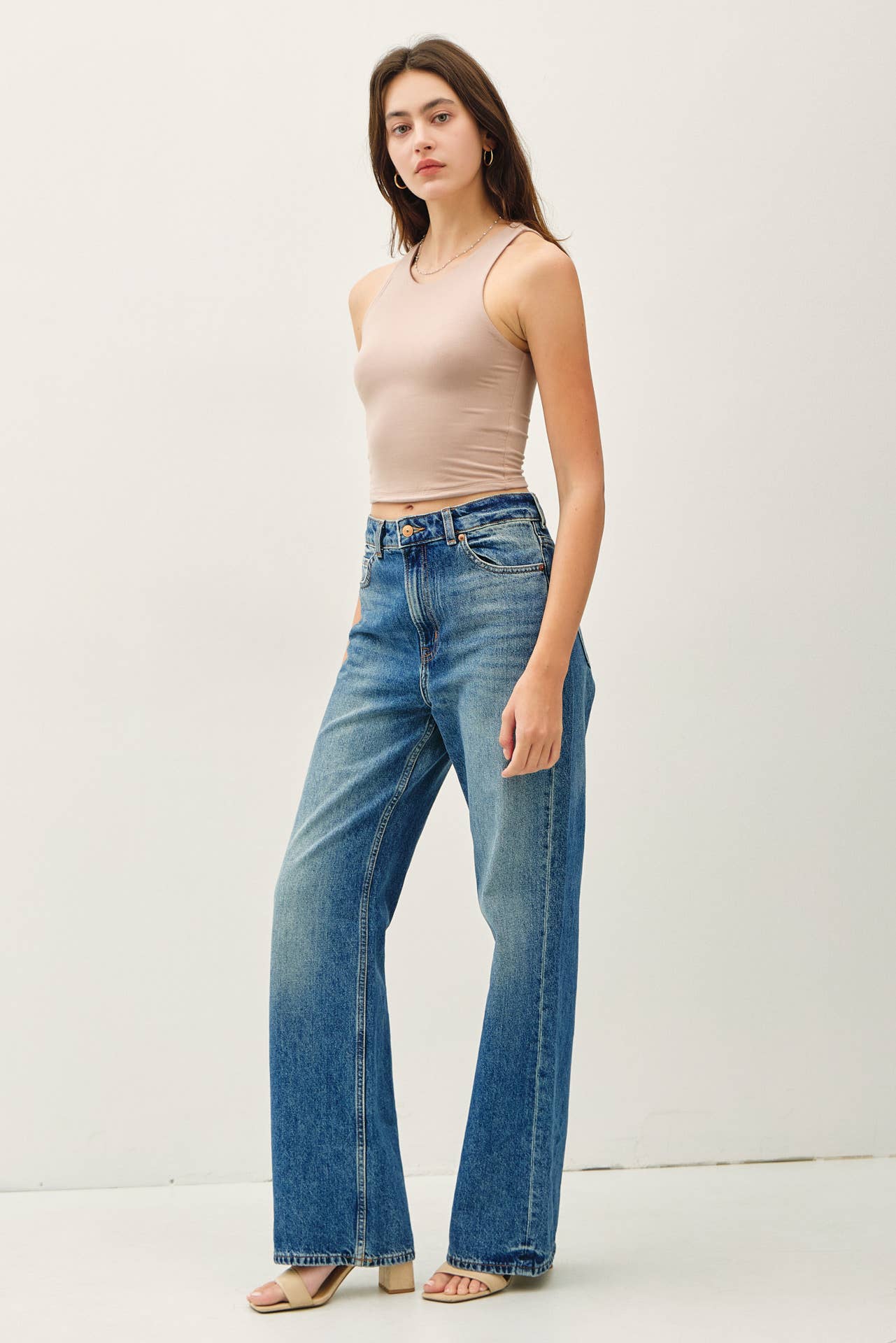 HIGH NECK CROPPED TANK