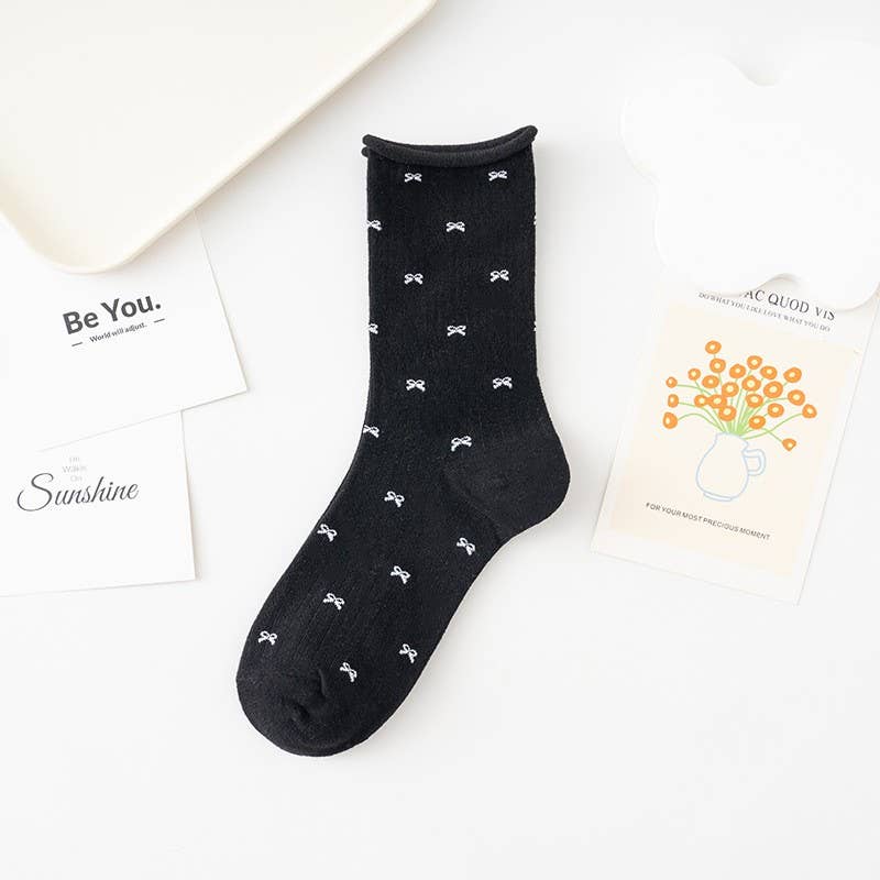 BOW MID CALF LENGTH SOCKS | 40S02078