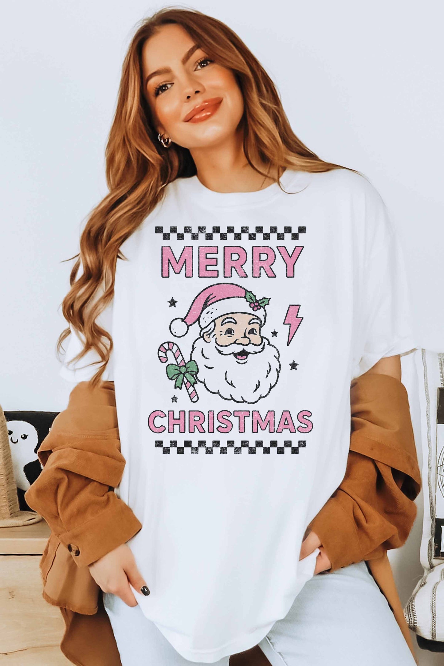 MERRY CHRISTMAS SANTA OVERSIZED TEE