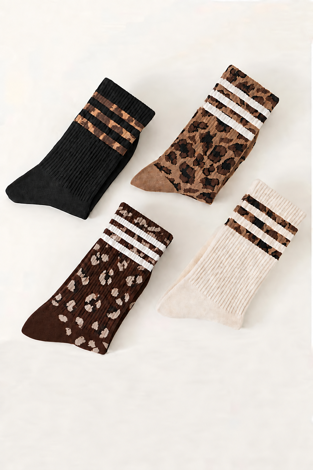 WOMAN ANIMAL LEOPARD HALF CREW THROWBACK SOCKS | 40S02071
