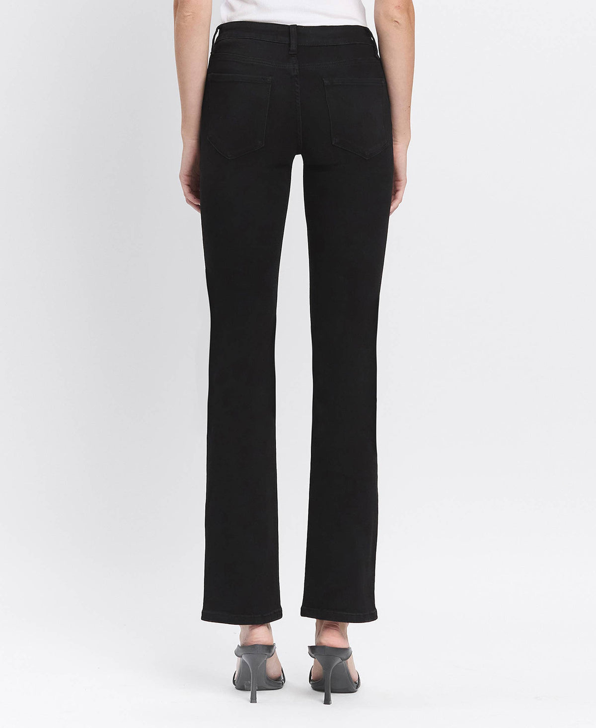 MID RISE FULL LENGTH BLACK BOOTCUT JEANS LV1171