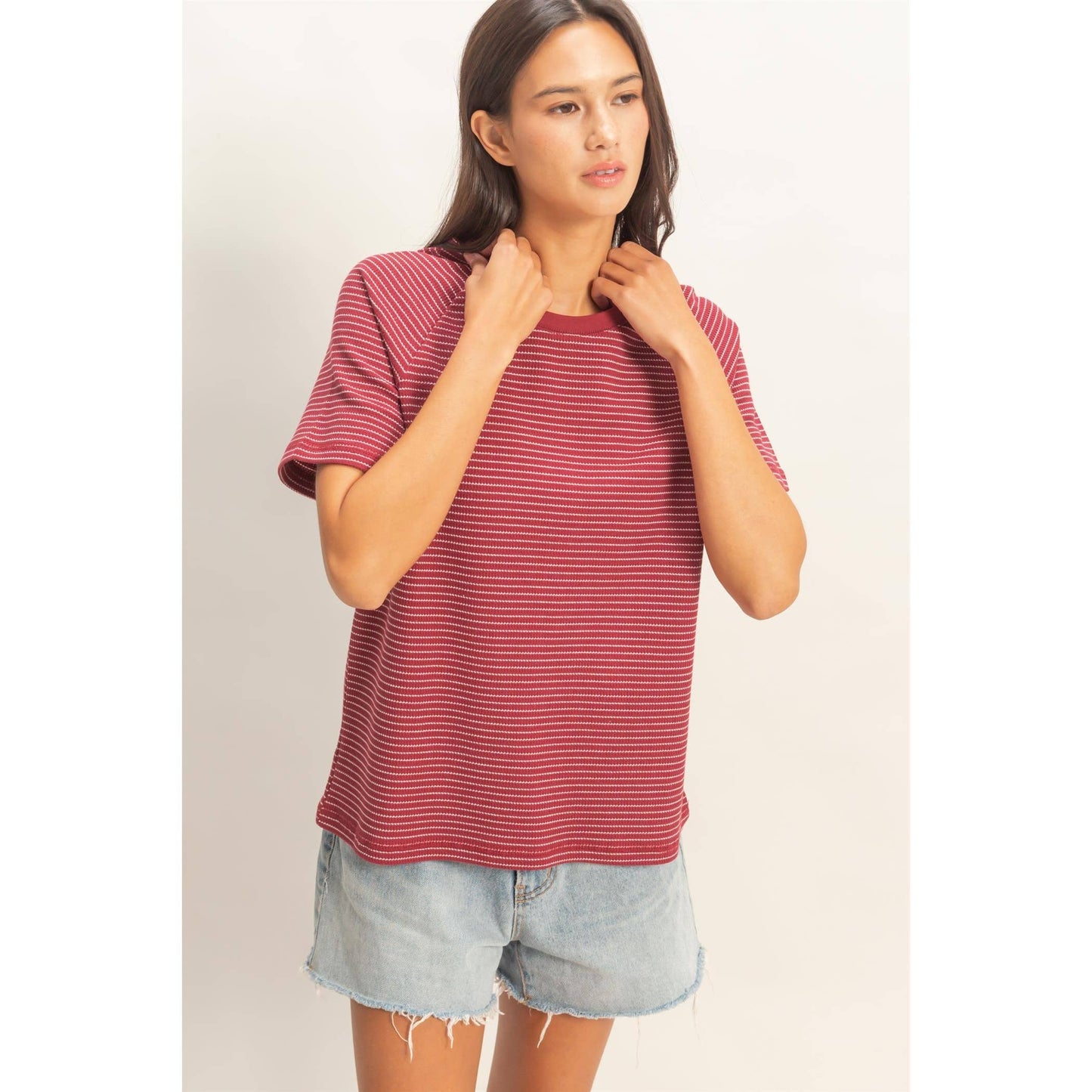 Striped thermal tee