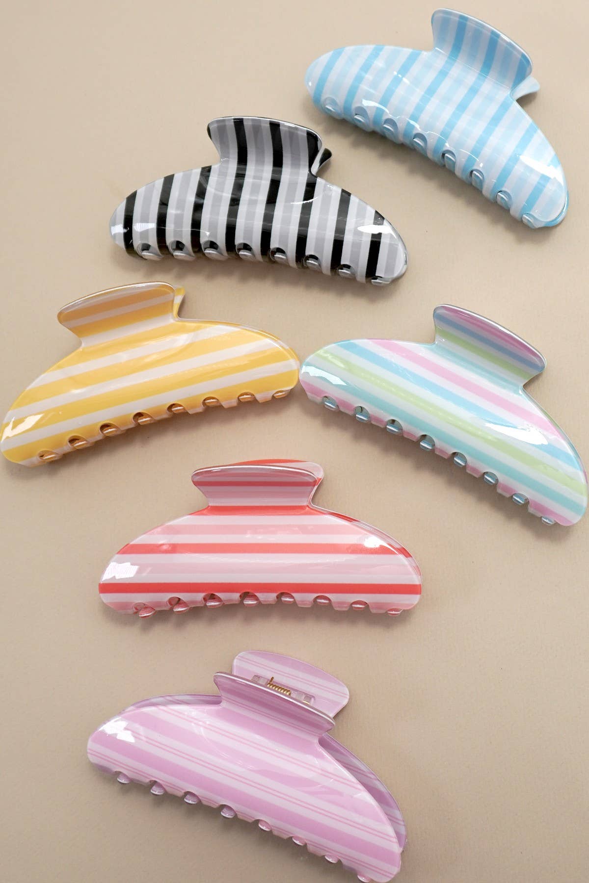 Stripe Claw Clip