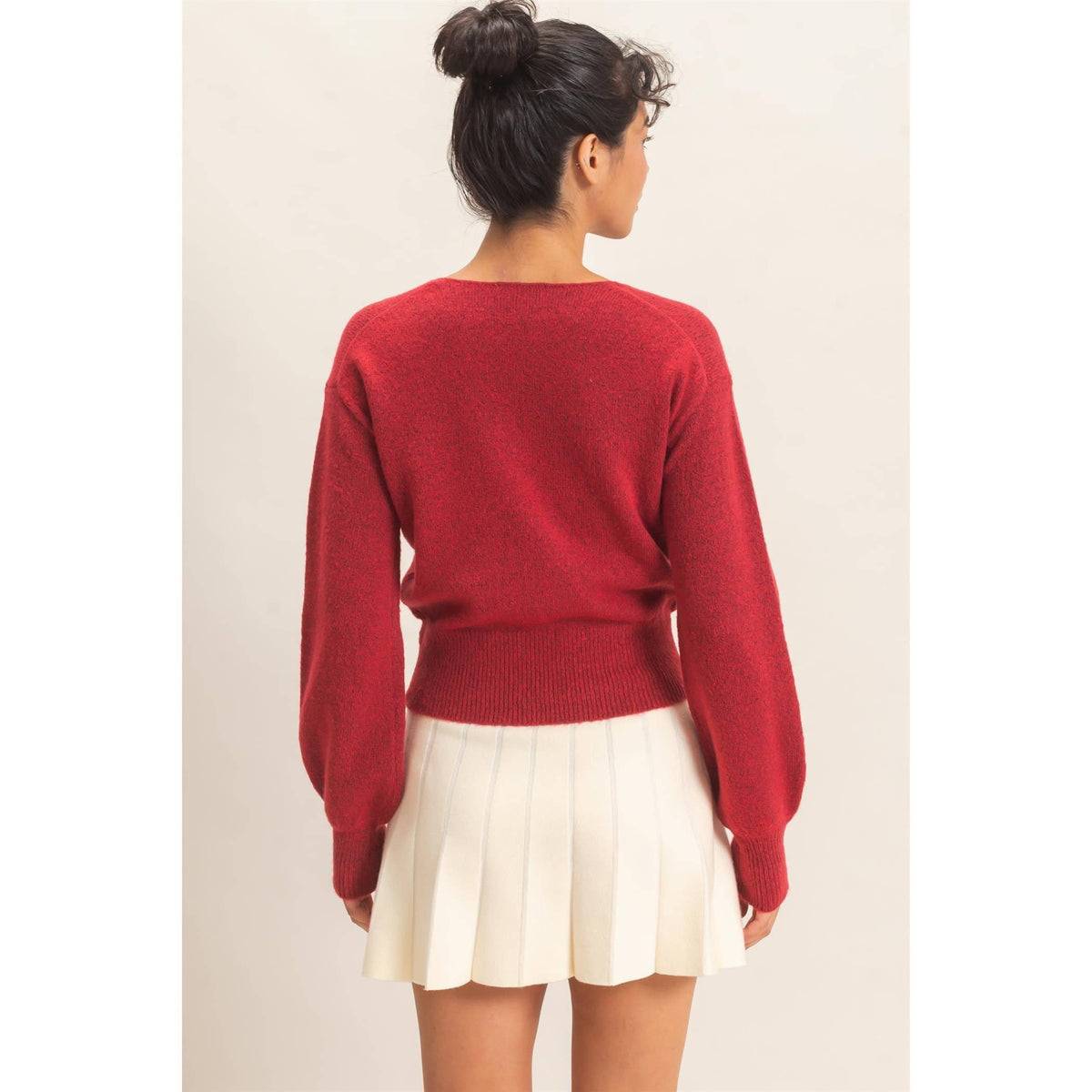 Wrap V Neck Sweater