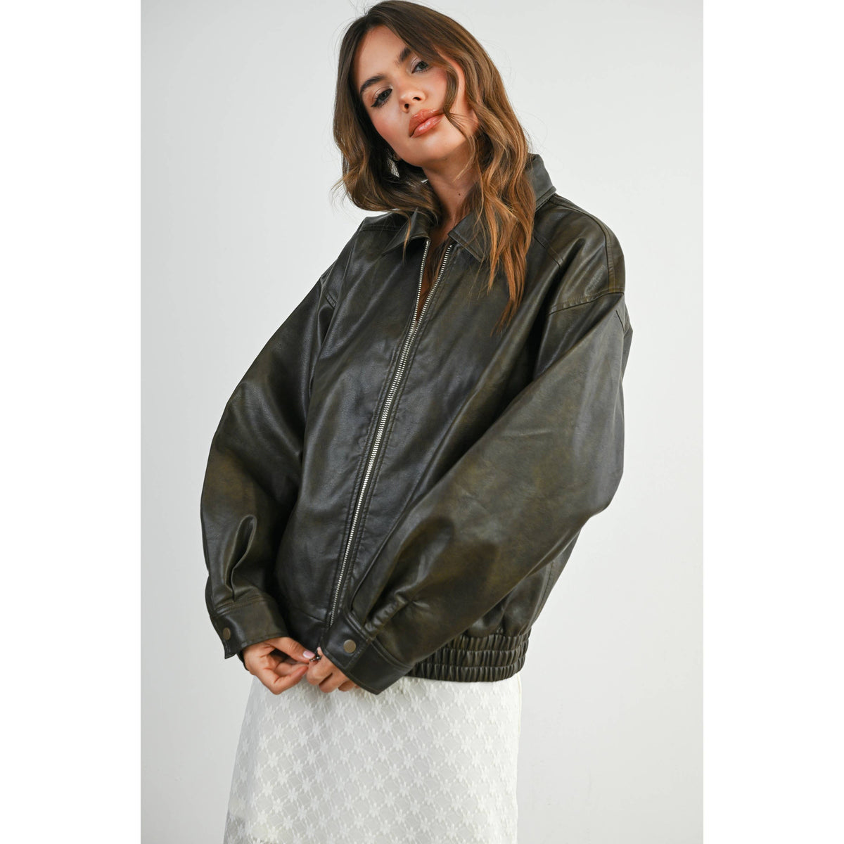 Zip up Leather jacket