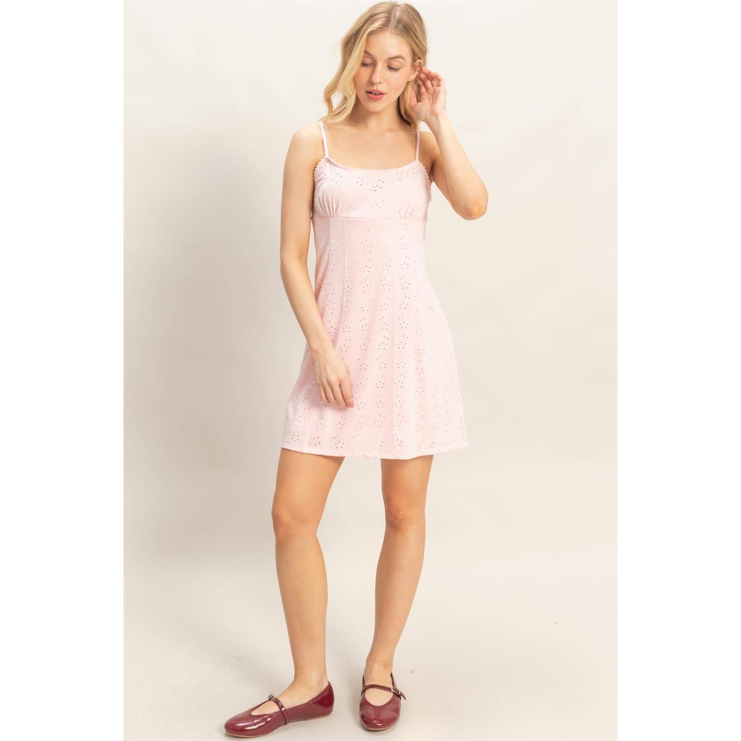 Eyelet Mini Knit Dress