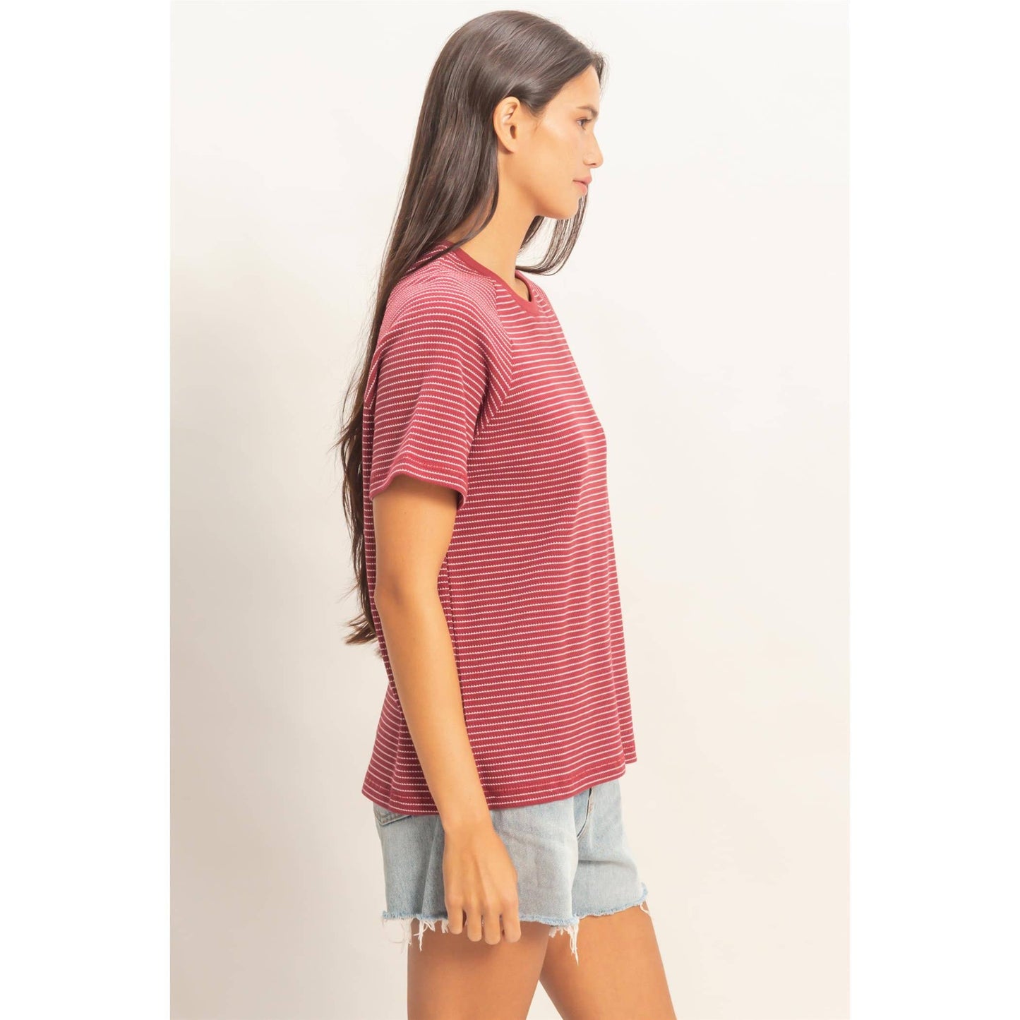 Striped thermal tee