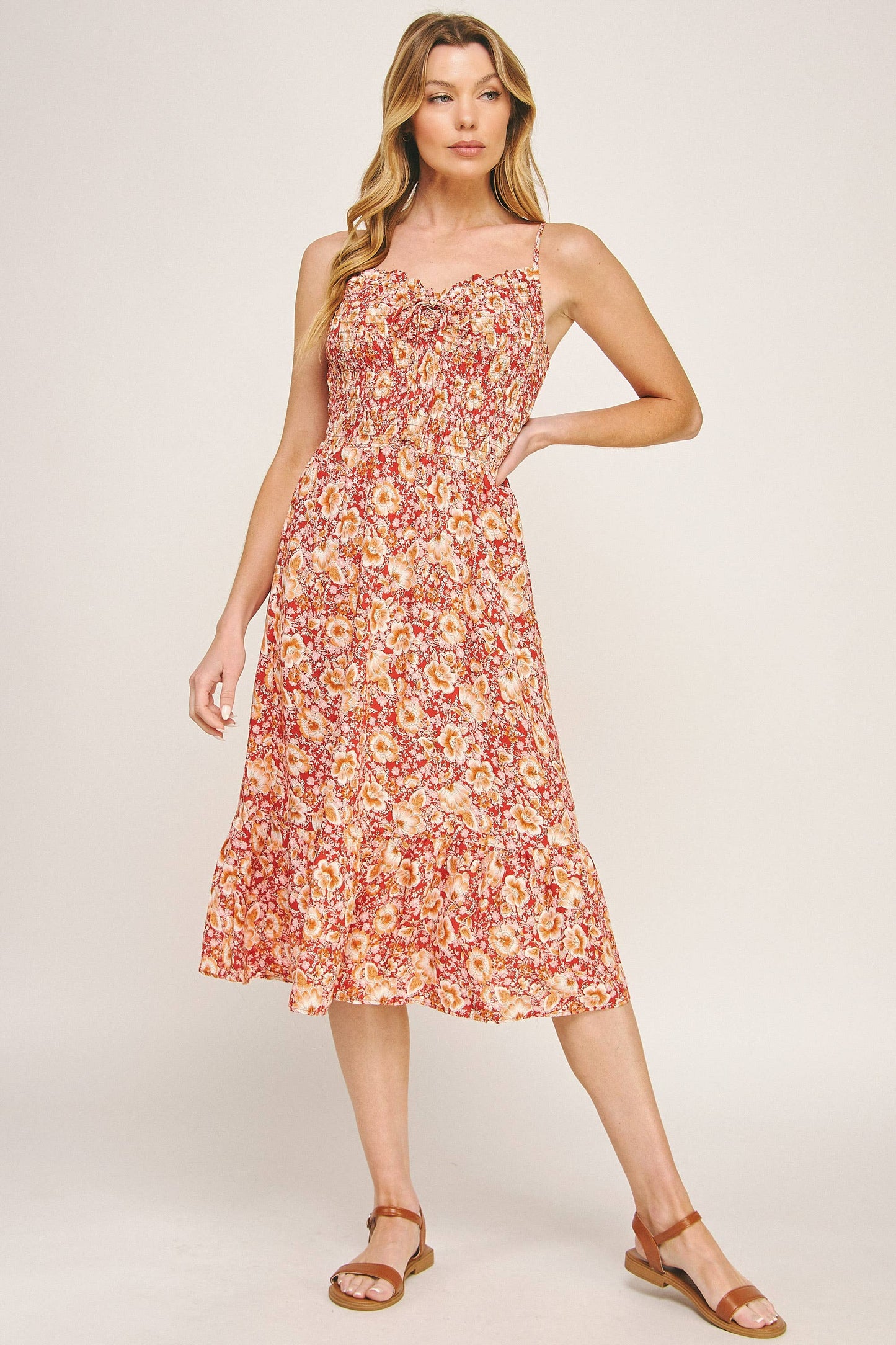 Floral resort midi dress