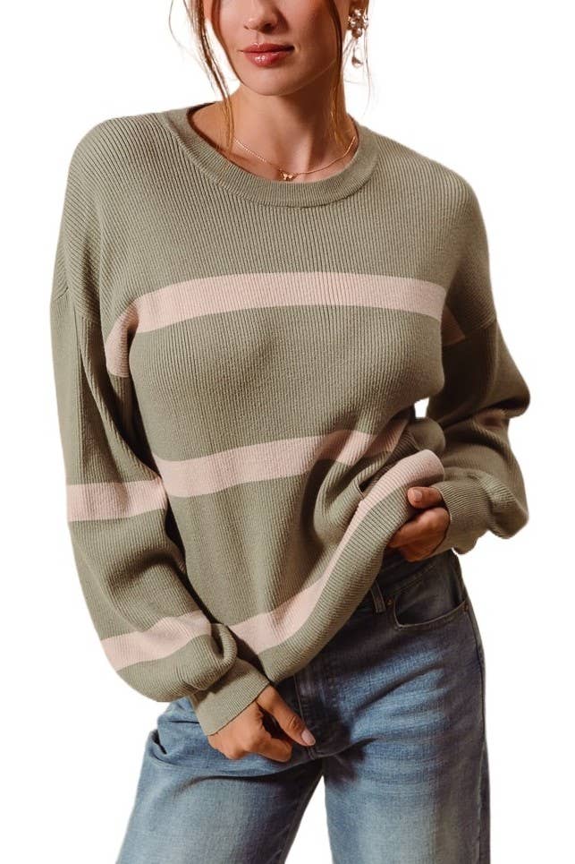 Olive stripe sweater