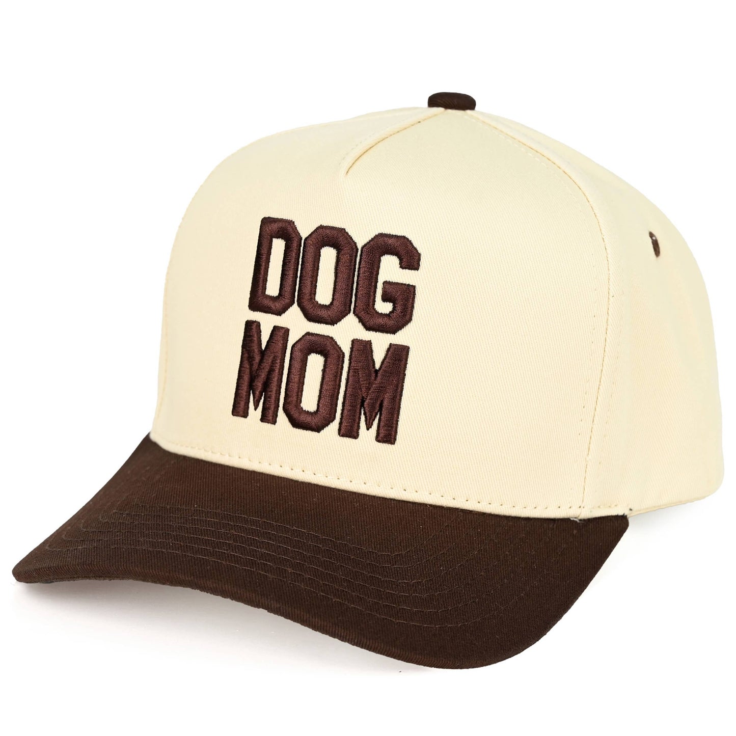 DOG MOM Embroidered Two Tone Trucker Cap