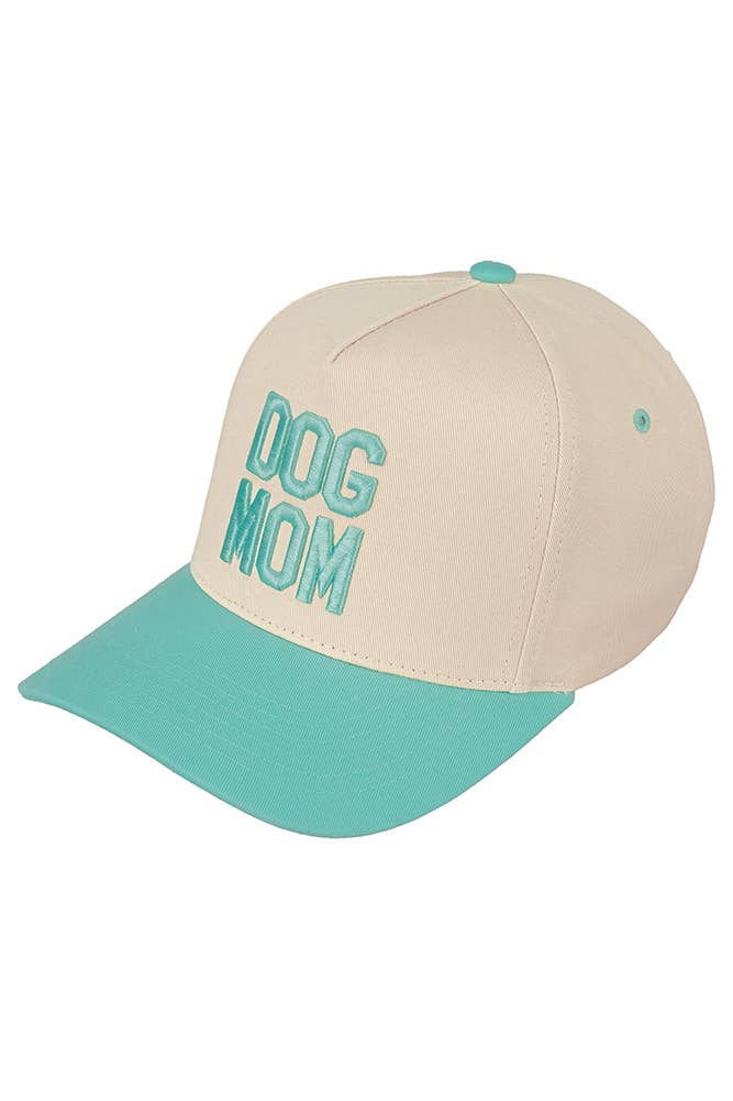 DOG MOM Embroidered Two Tone Trucker Cap