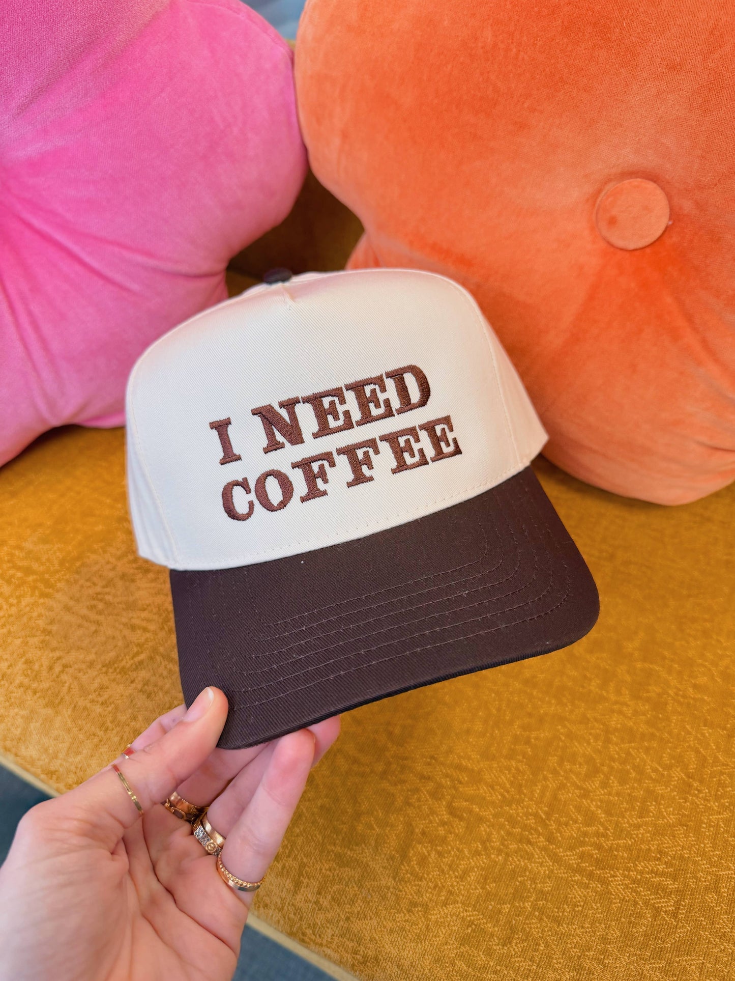 I Need Coffee Embroidered Hat