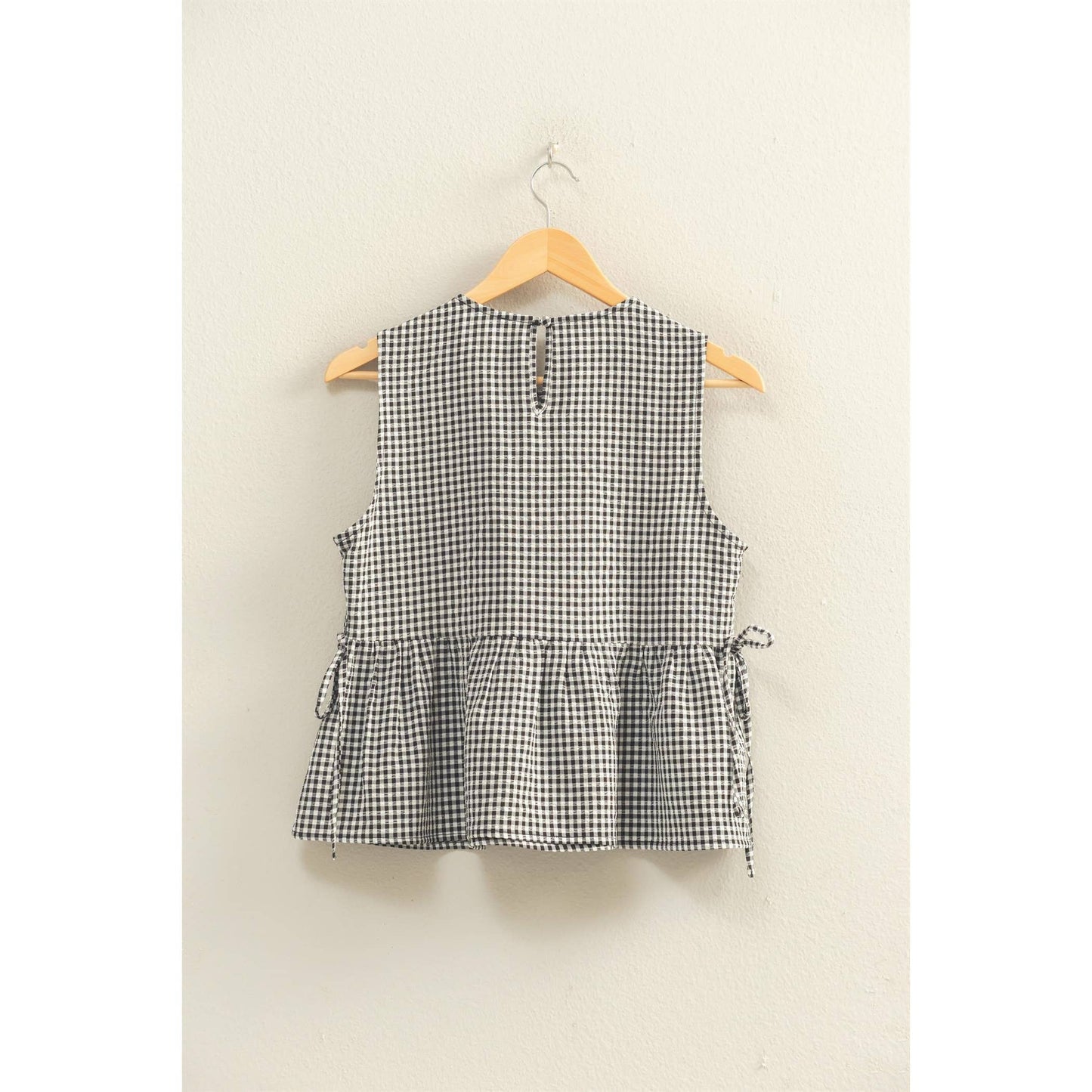 Gingham Peplum Top