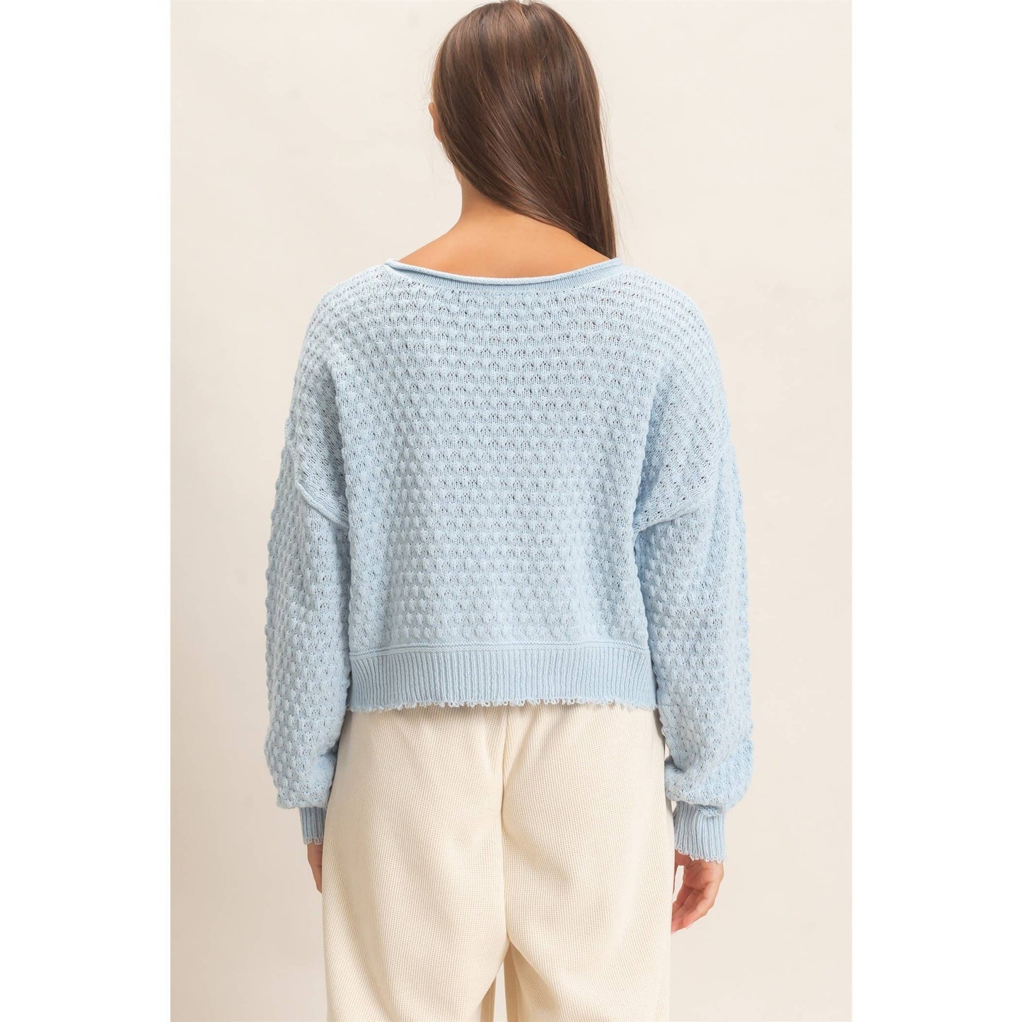 Boat Neck distressed Sweater