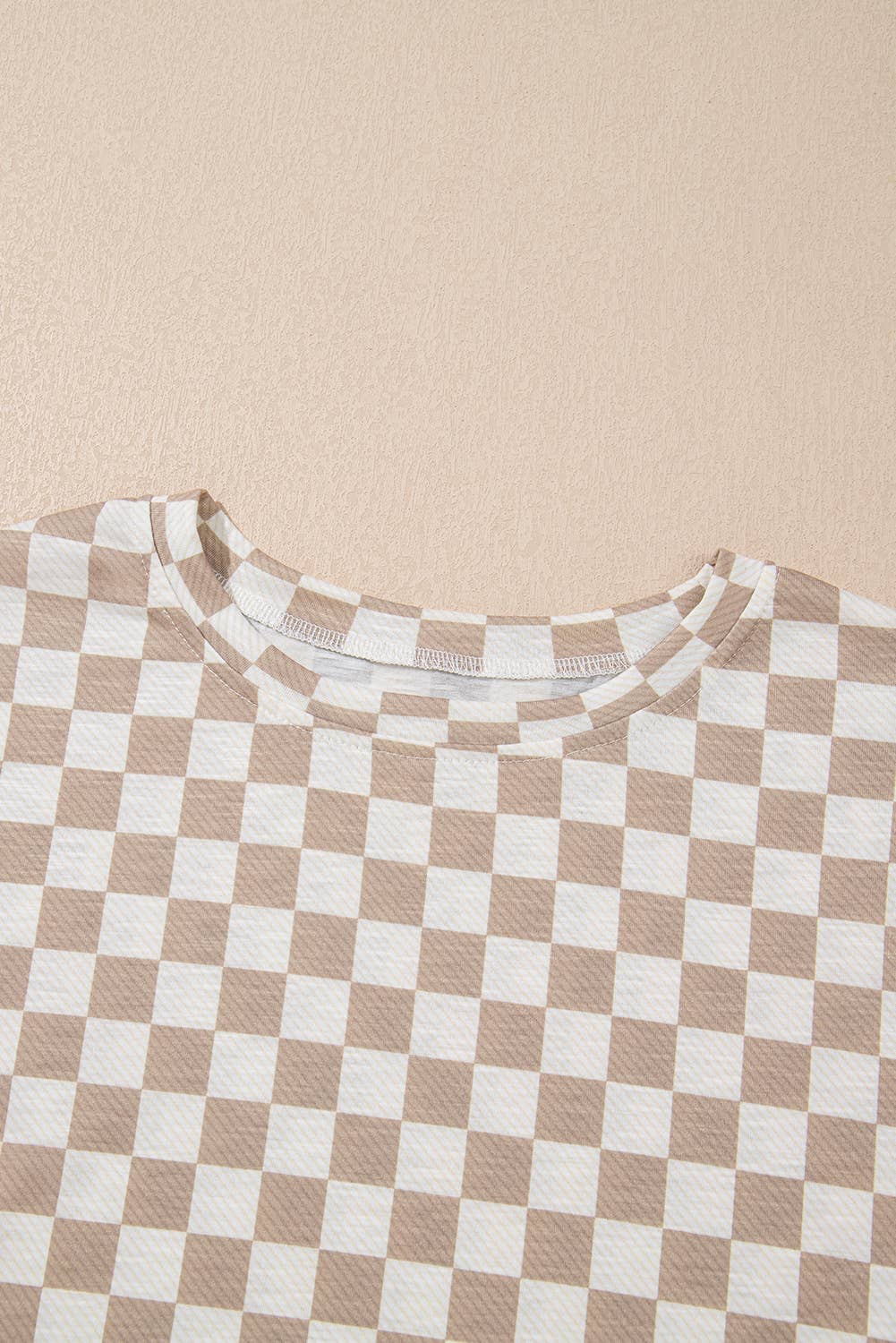 Checkerboard T-Shirt & High-Waist Skorts 2-Piece Set