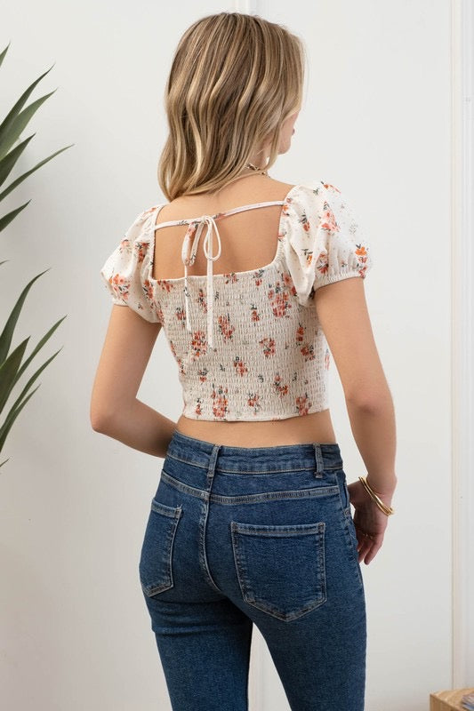 Ivory floral top