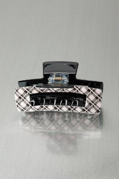 LARGE PLAID HAIR CLAW CLIPS | 40H532