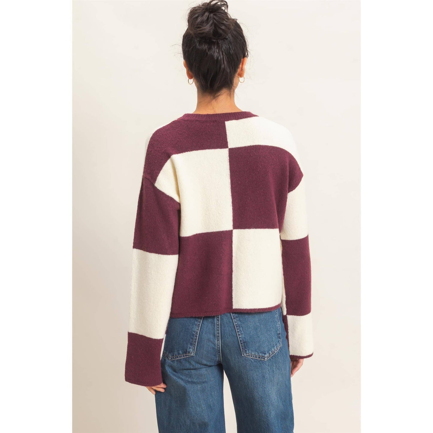 Sage Checkered Sweater