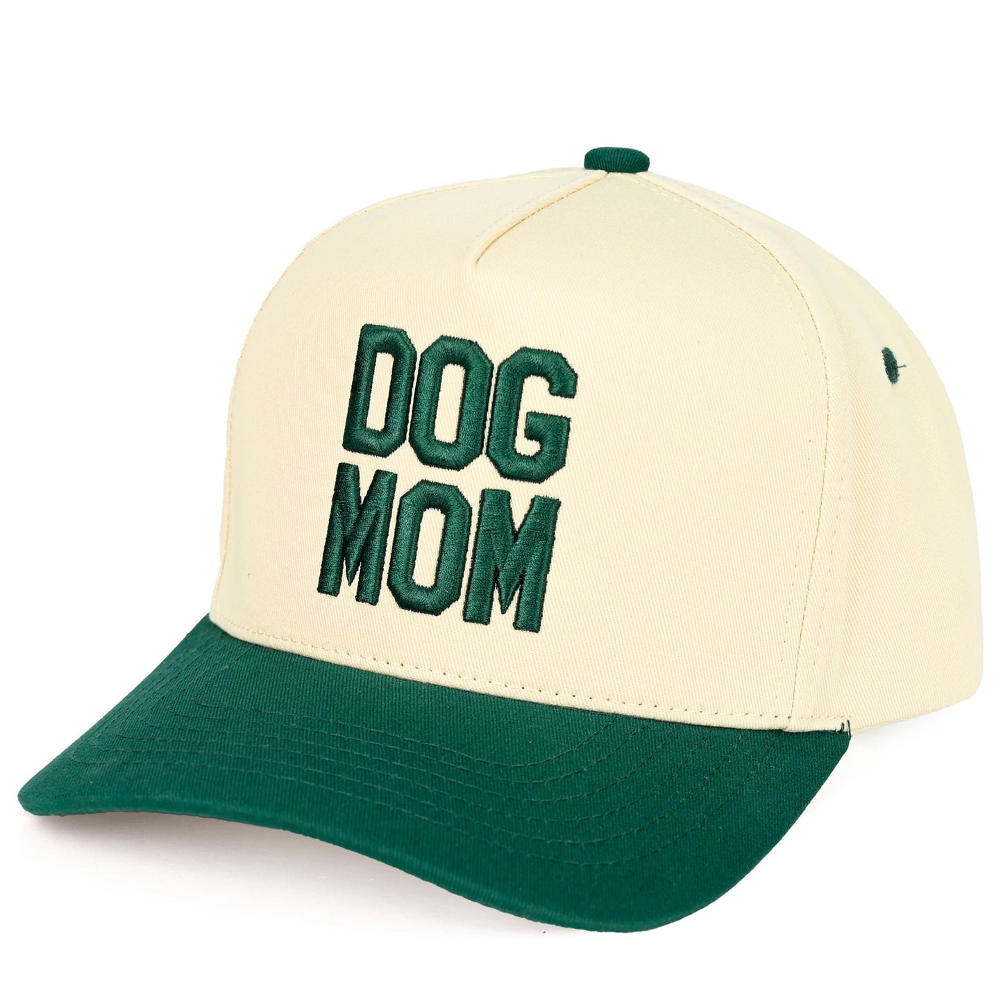 DOG MOM Embroidered Two Tone Trucker Cap