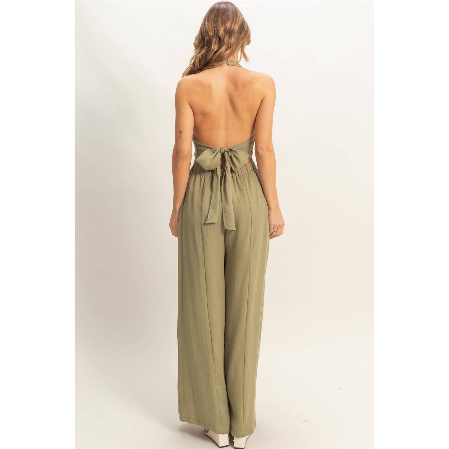 Halter Button Jumpsuit