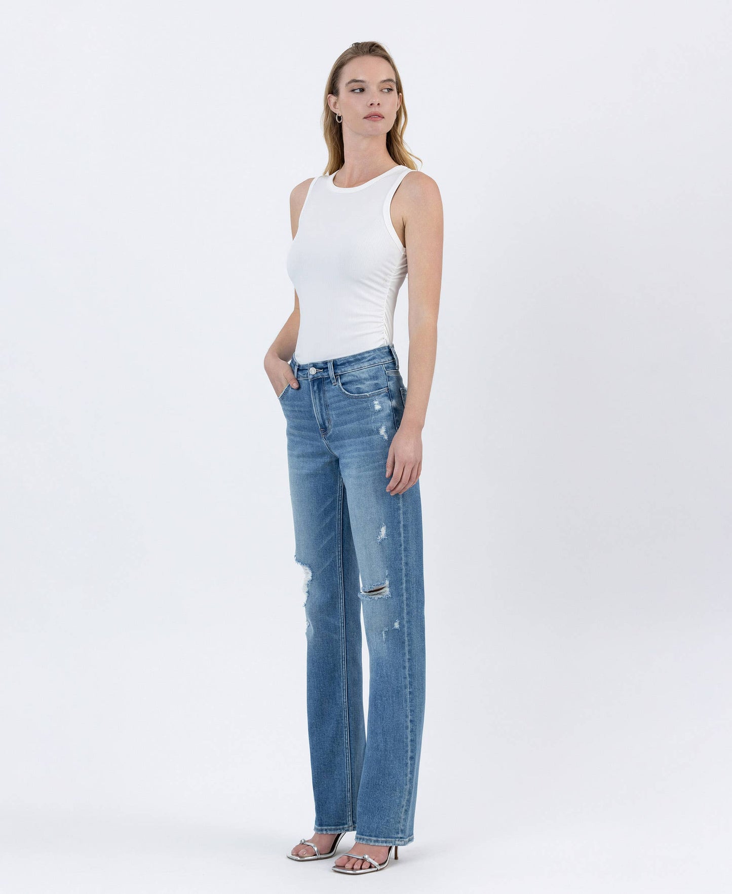 MELISSA HIGH RISE FULL LENGTH STRAIGHT LEG JEANS T6868