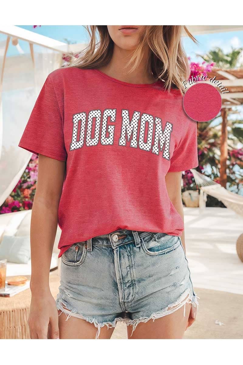 Dog Mom Polka Dot Graphic Heavy Cotton Tee